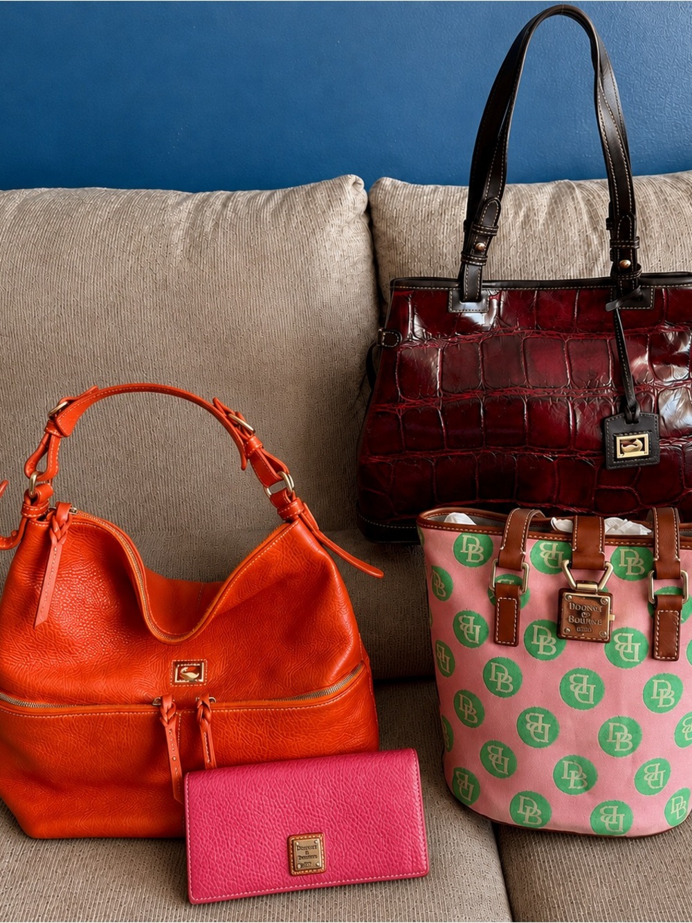 Dooney & Bourke Handbag Collection- 3Designer bags + wallet  EUC